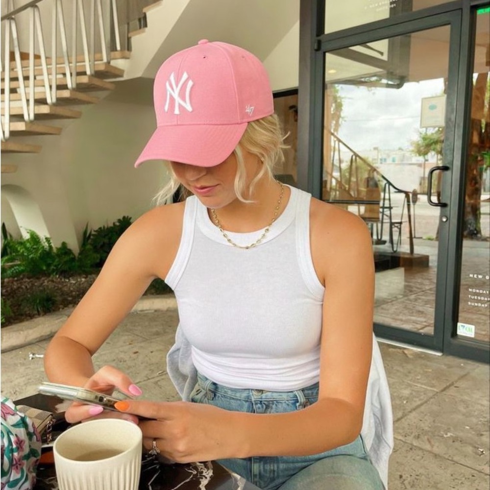 Pink NY hat